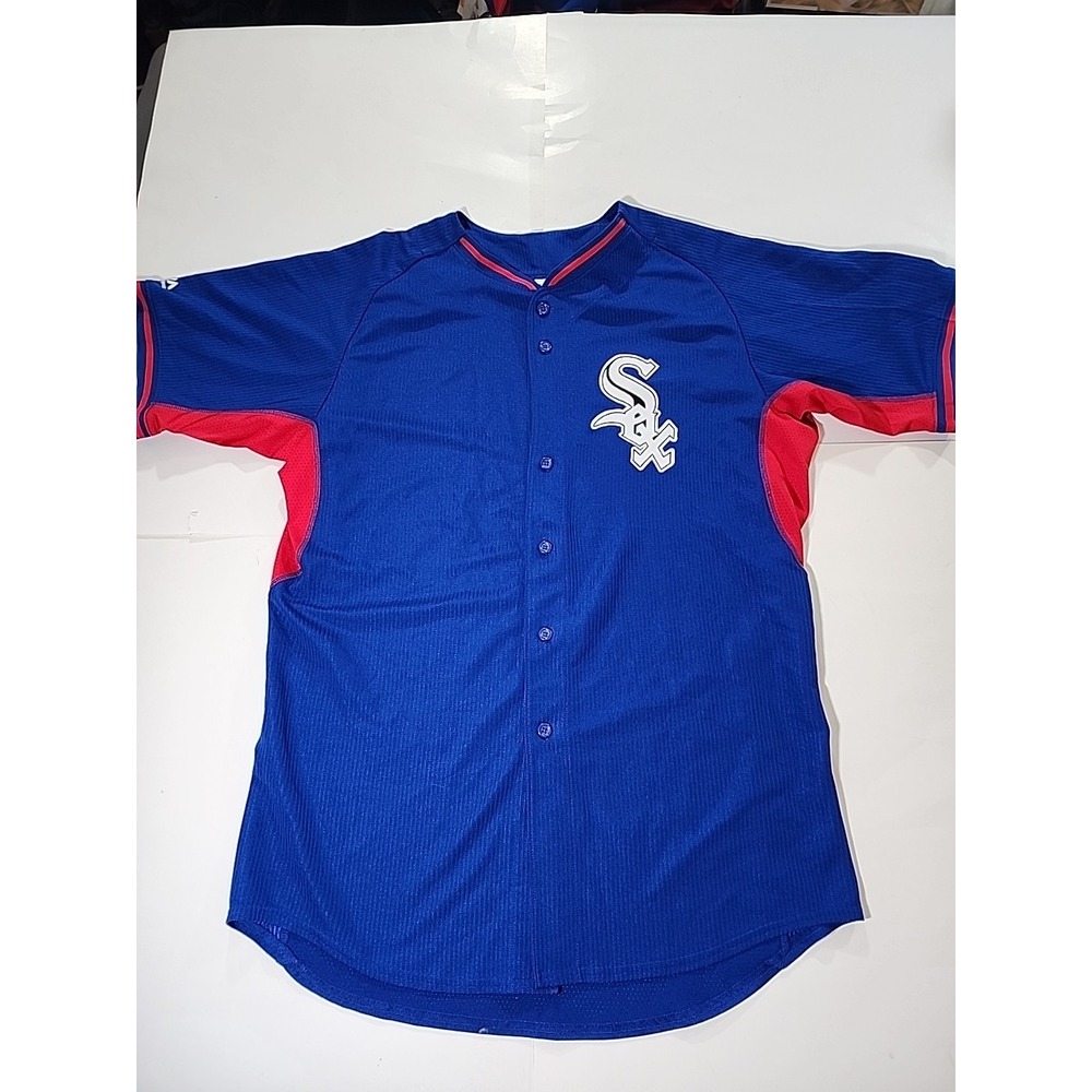 Majestic Chicago White Sox Y2K Alt Blue Baseball Jersey Size XL